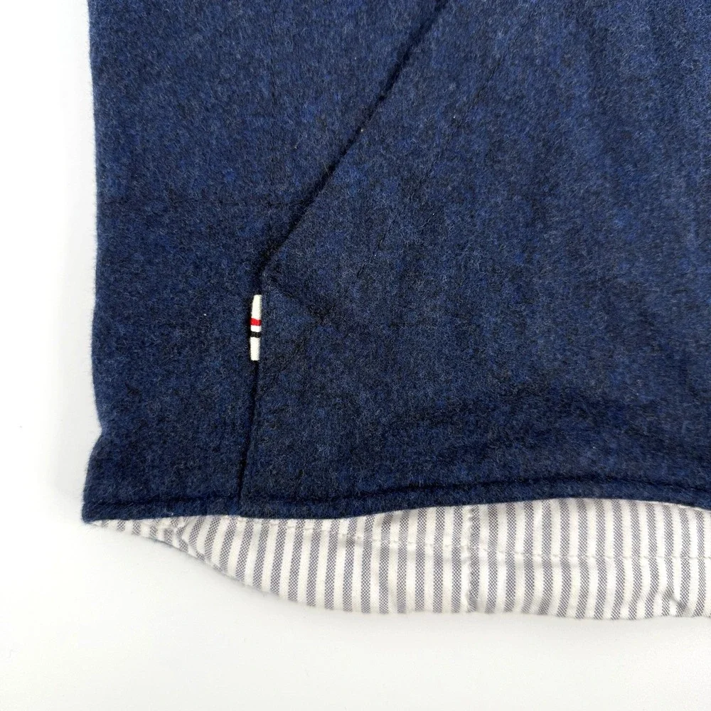 Maison Kitsuné Virgin Wool Zip Vest Blue Lined Made in‎ Slovenia XL FW15M241